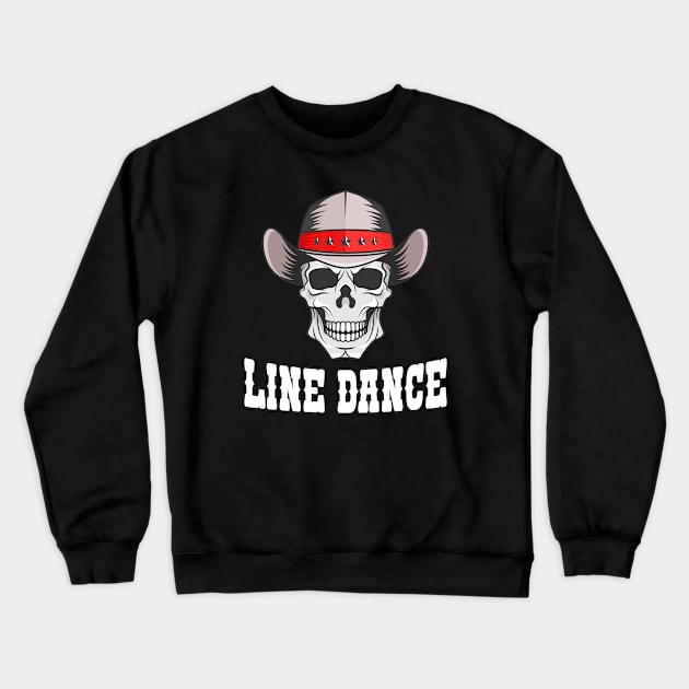 Line Dance Western Skull Crewneck Sweatshirt by Foxxy Merch